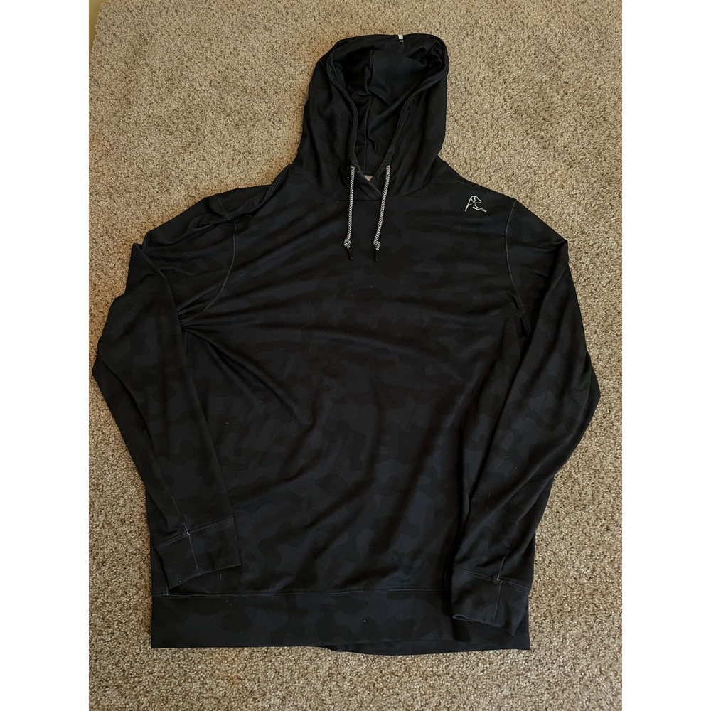 Rhoback Men's Performance Hoodie Size M Black Camo Long Sleeve Pullover